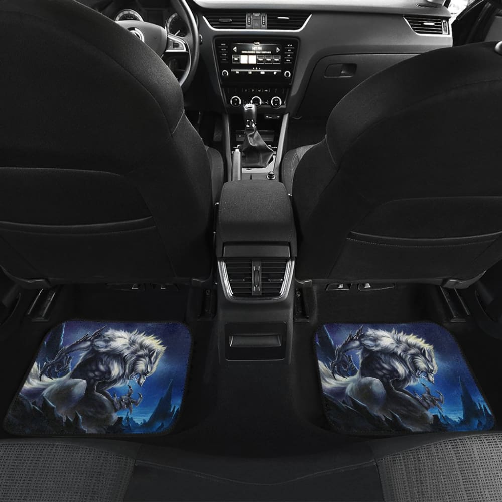 White Werewolf At Full Moon Dark Mountain Car Floor Mats