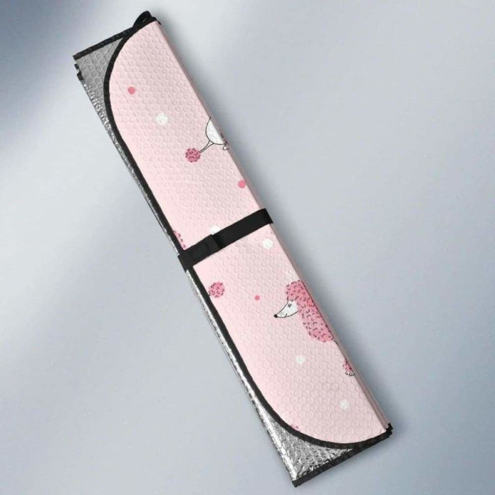 Poodle Dog Pink Color Theme Car Auto Sun Shades