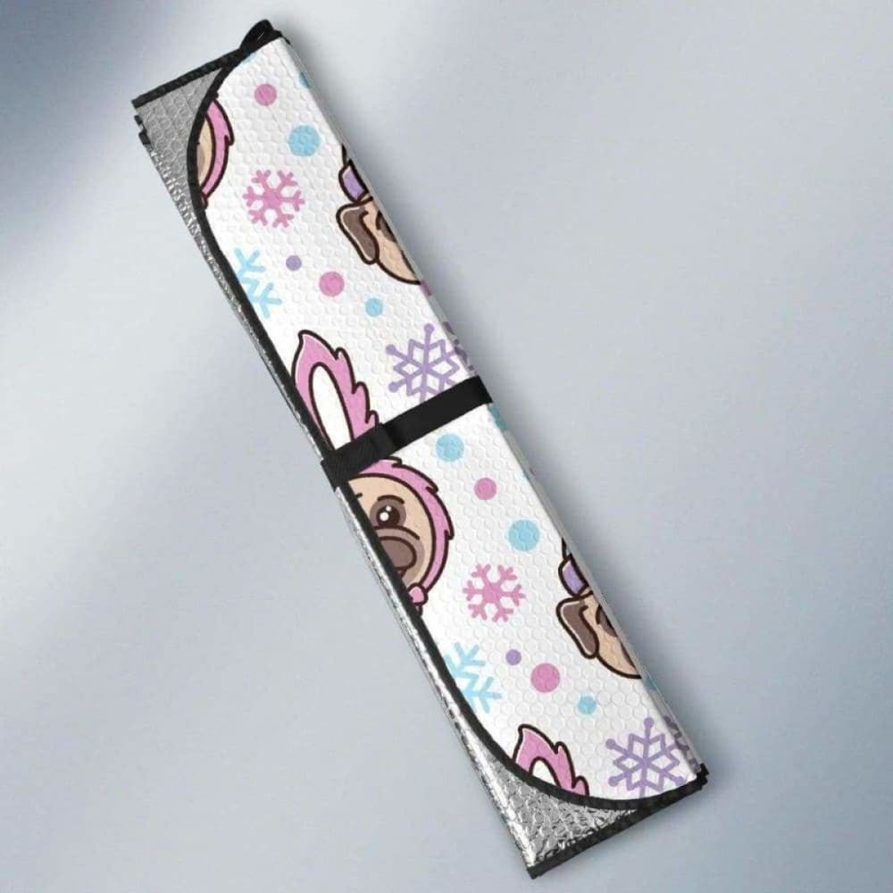 Cute Pug Hat Rabbit Costume Pattern Car Auto Sun Shades