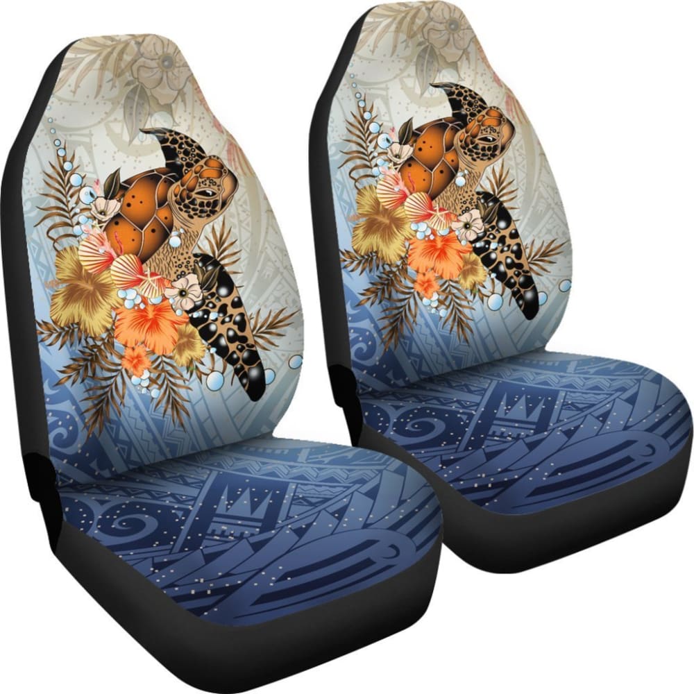 Polynesian Turtle Hibiscus Sea Shell Car Seat Covers