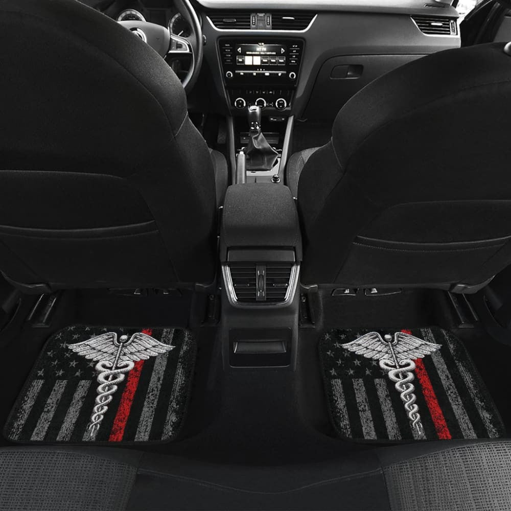 Patriotic Nurse Thin Line Themed Car Floor Mats