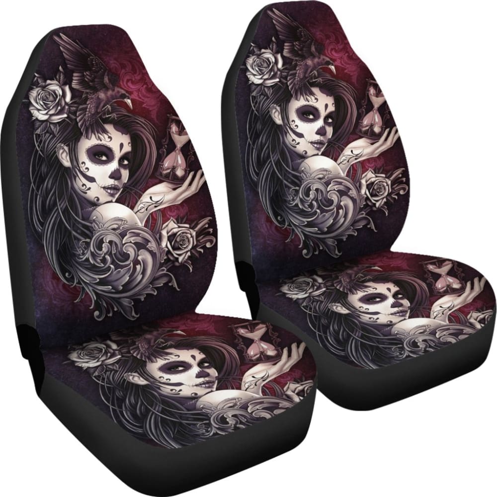 Pcs Sugar Skull Girl Seat Covers