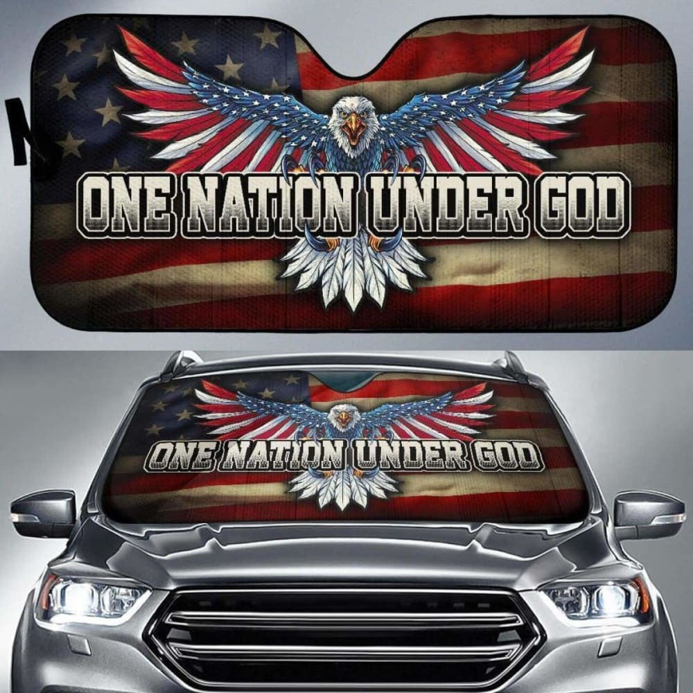 One Nation Under God American Flag Day Auto Sun Shade Amazing