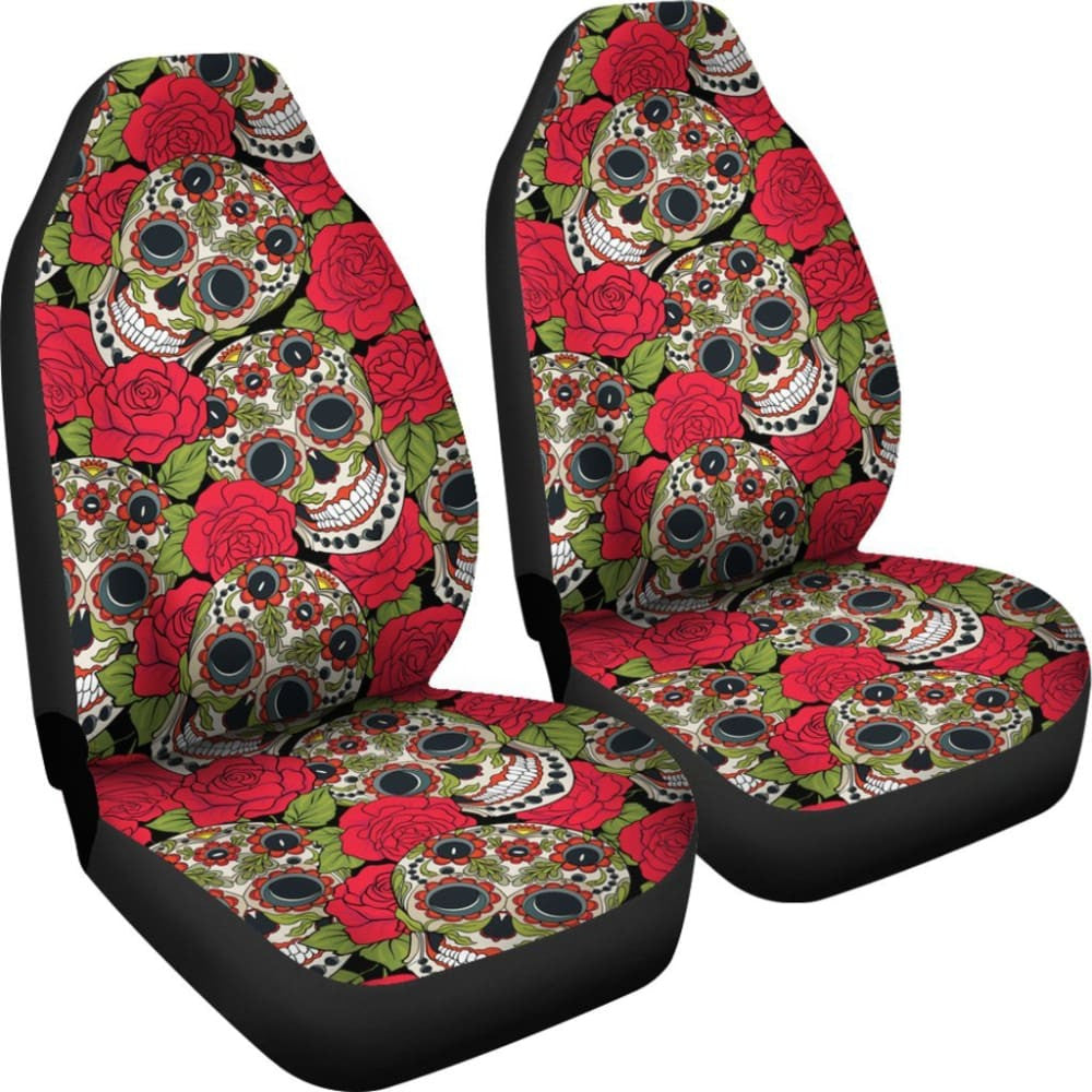 Rose Sugar Skull Car Seat Covers