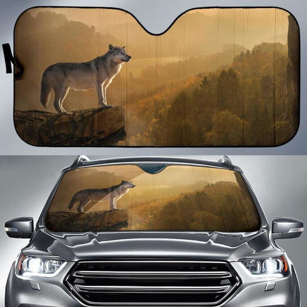 Wolf On The Mountain Auto Sun Shade