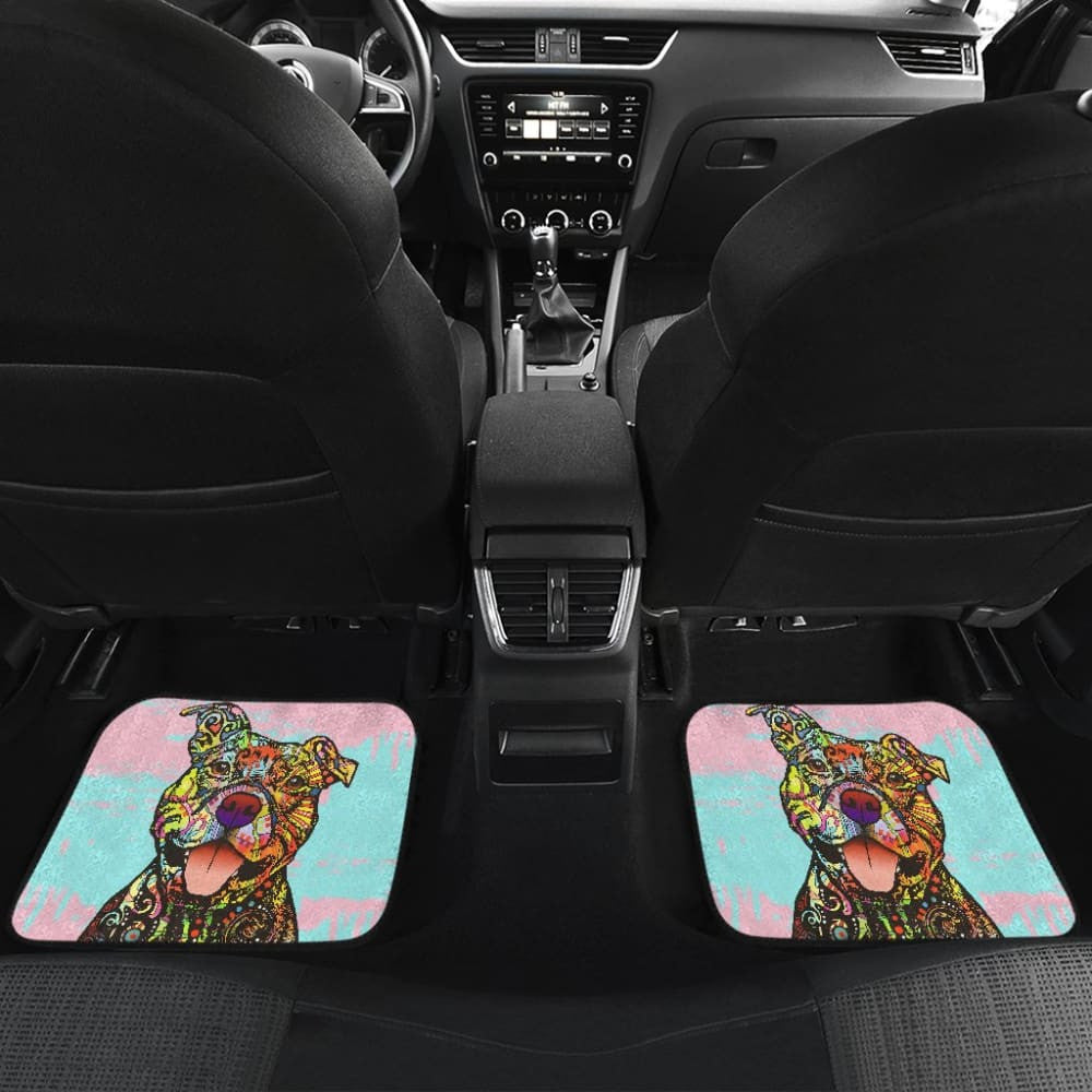 Colorful Pitbull Amazing Gift Ideas For Pitbull Lovers Car Floor Mats