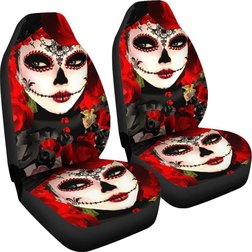 Pcs Sugar Skull Girl Car Seat Covers