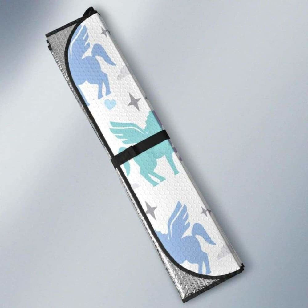Colorful Unicorn Rainbow Heart Pattern Car Auto Sun Shades