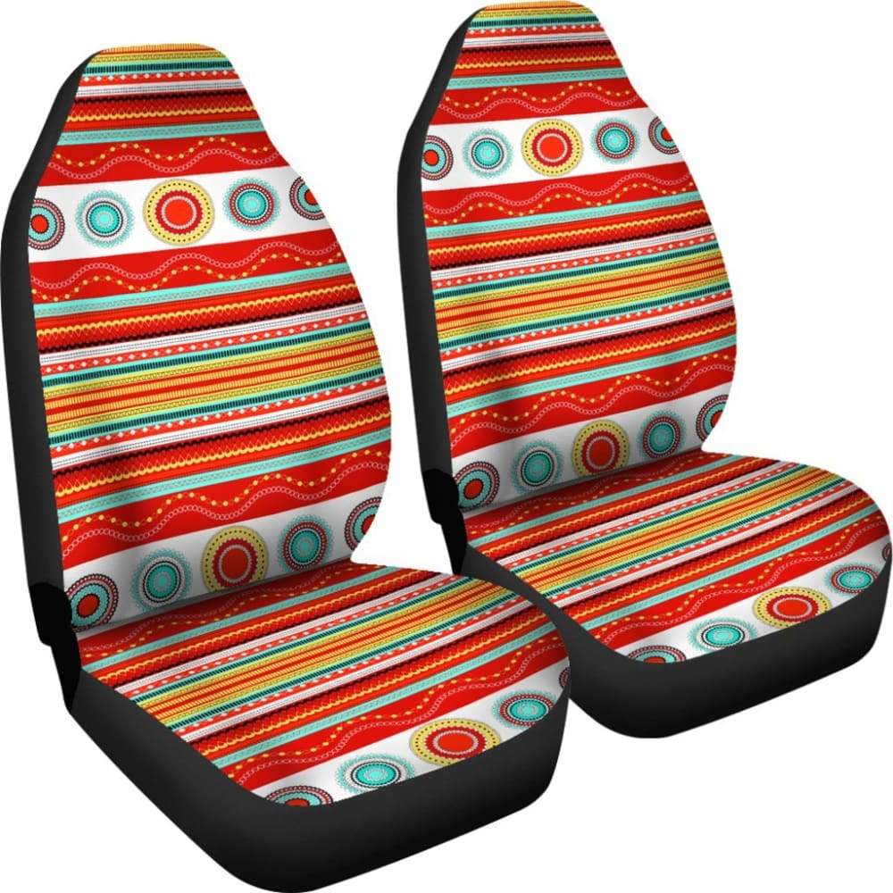 Red Aztec Design Car Seat Covers