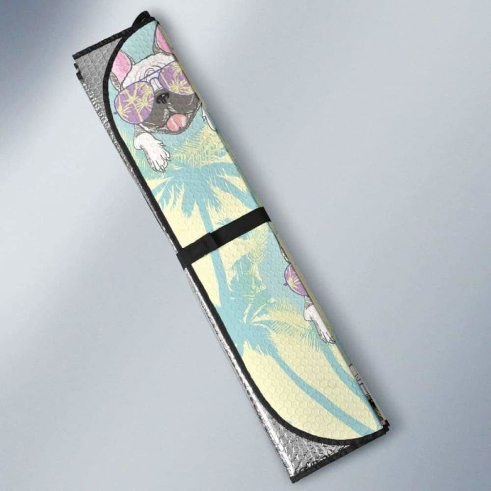 French Bulldog Hawaii Blackground Car Auto Sun Shades