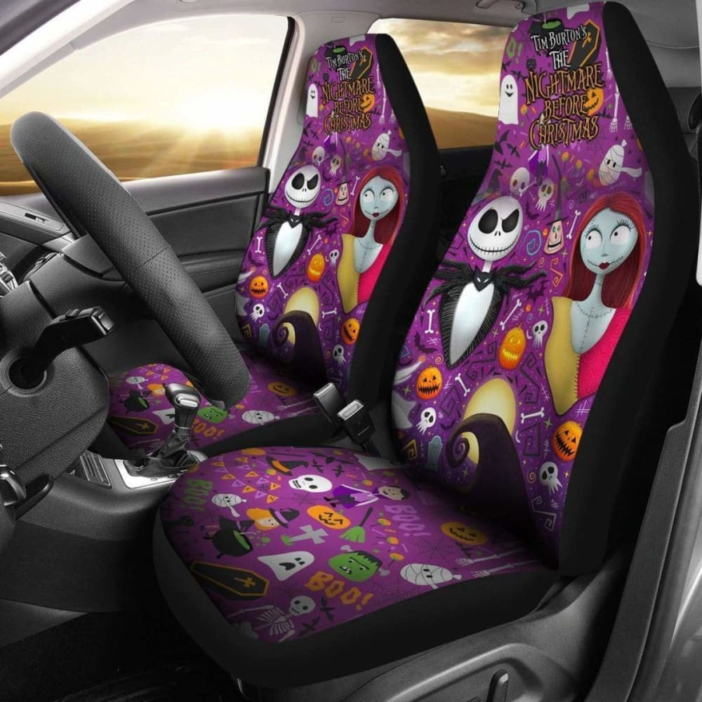 Jack & Sally Cute Nightmare Before Christmas Car Seat Covers Amazing