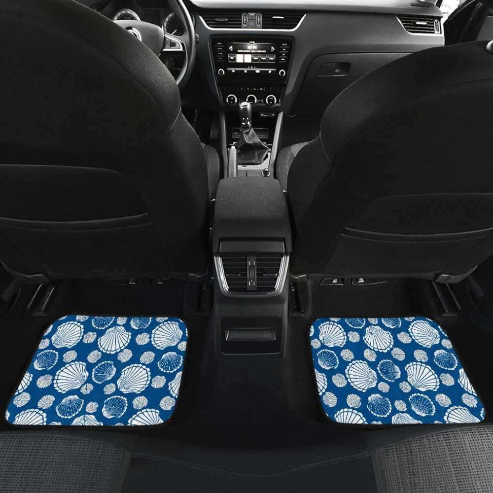 Beach Sea Shell Blue Print Universal Fit Car Floor Mats