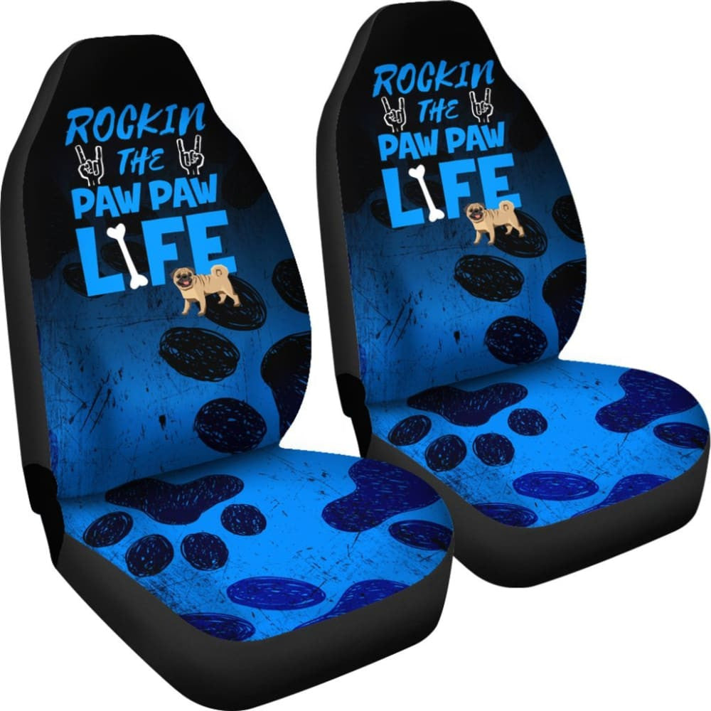 Rockin Paw Paw Life Pug Car Seat Covers