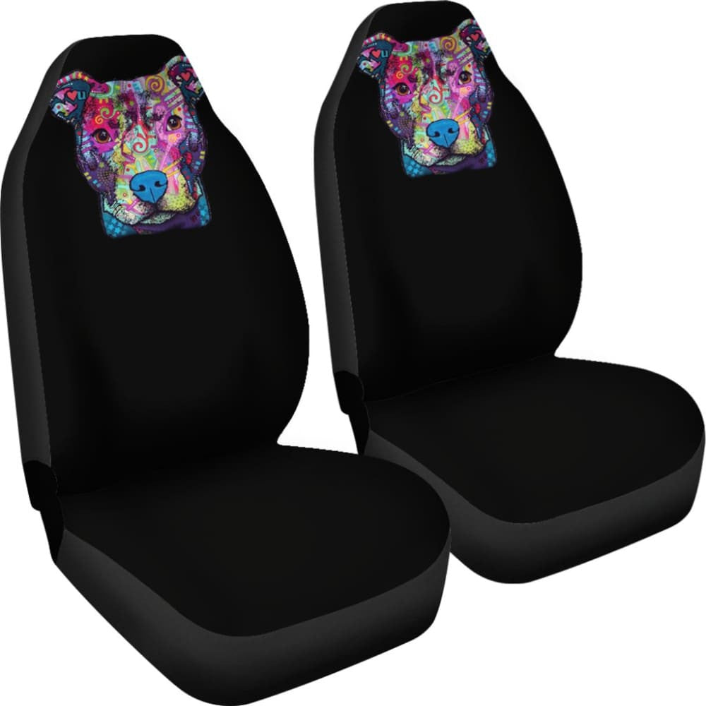 Pit Bull Design Car Seat Covers Black Back