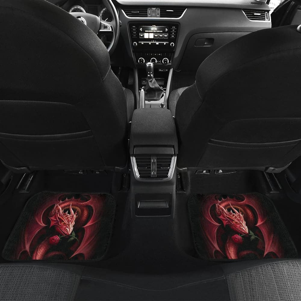 Red Dragon And Love Rose Car Floor Mats