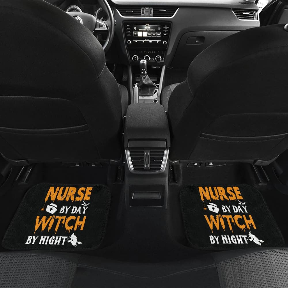 Nurse By Day, Witch By Night Halloween Gift Car Floor Mats