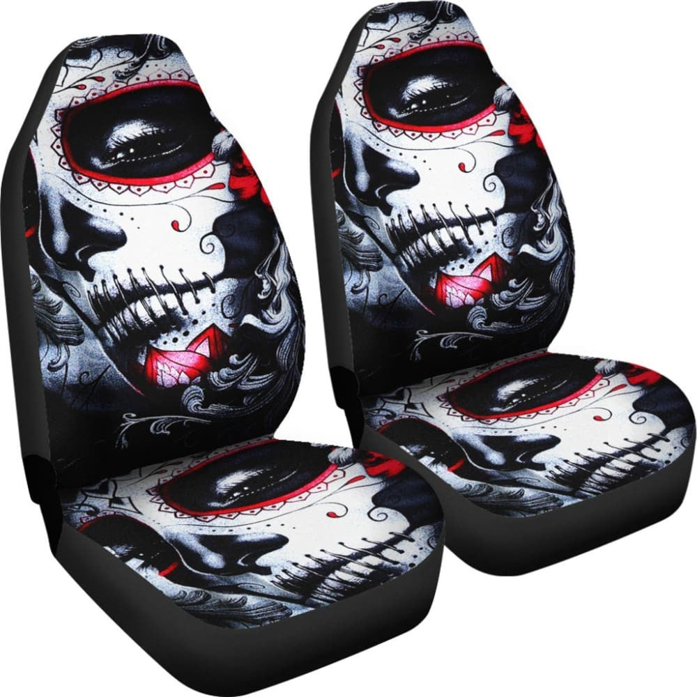 Pcs Sugar Skull Beautiful Girls Car Seat Covers