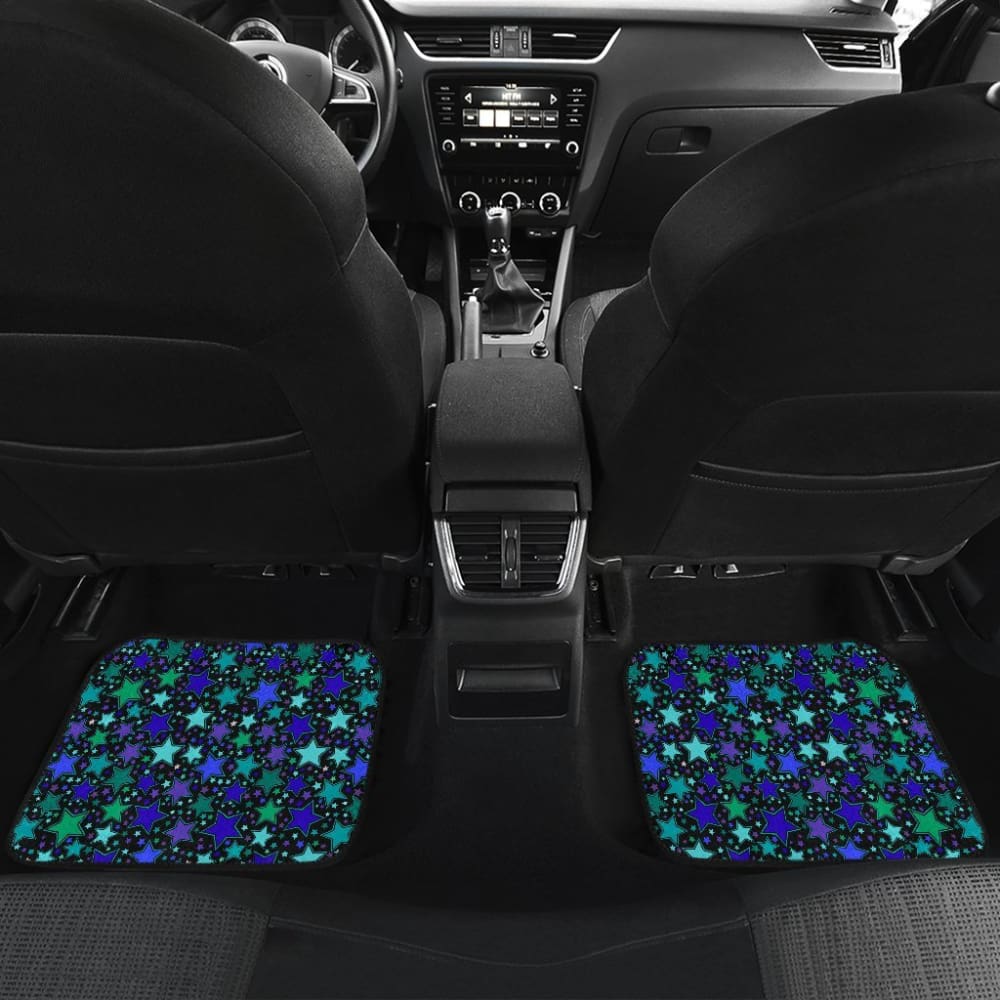 Blue Stars Front And Back Car Mats