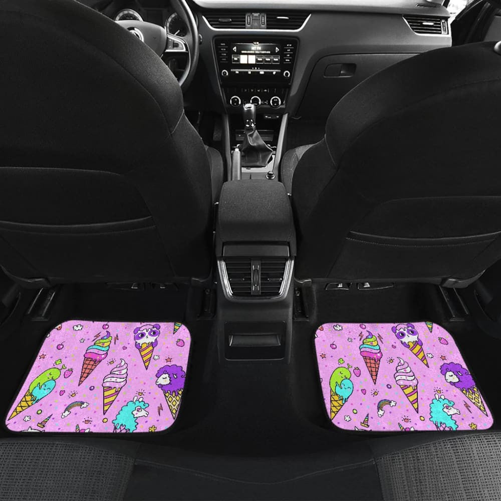 Colorful Funny Cute Ice Cream Car Floor Mats