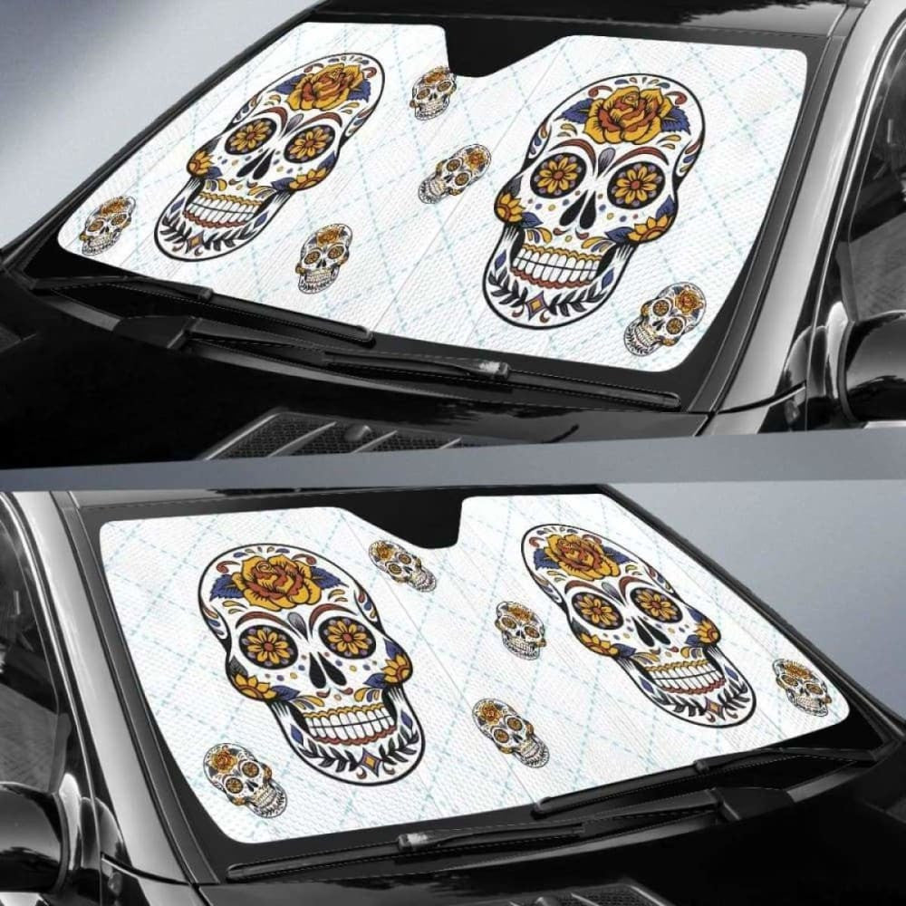 Sugar Skull Car Auto Sun Shades Auto Sun Shade