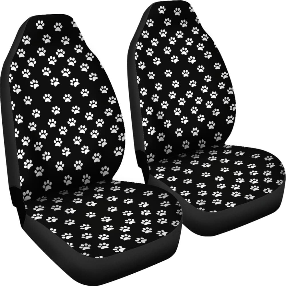 Paw Prints Black Car Seat Covers