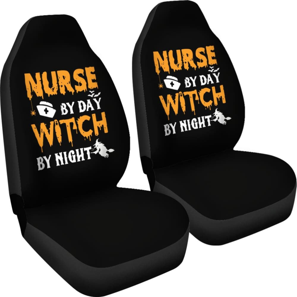 Nurse By Day, Witch By Night Halloween Gift Car Seat Covers