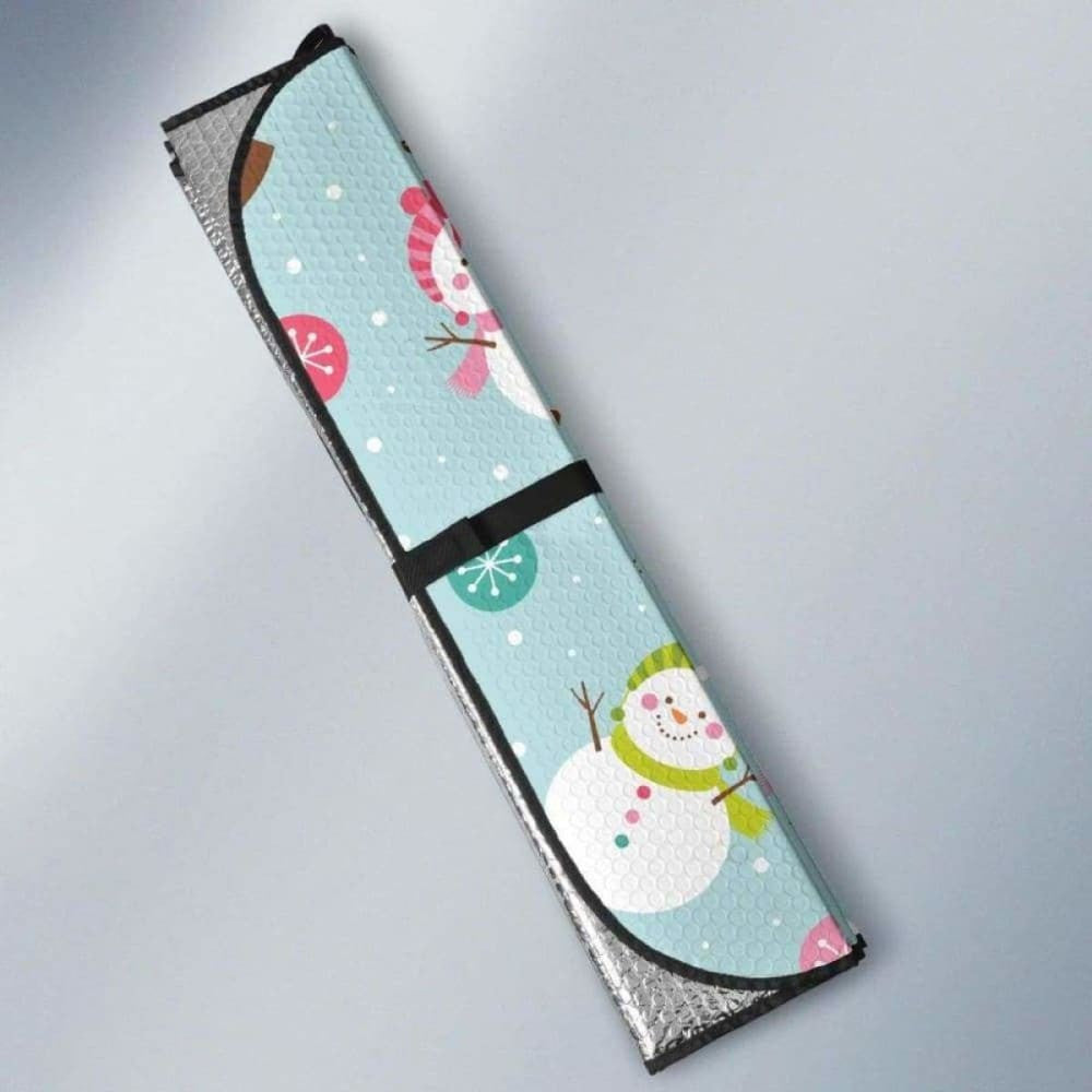 Cute Snowman Snowflake Pattern Car Auto Sun Shades