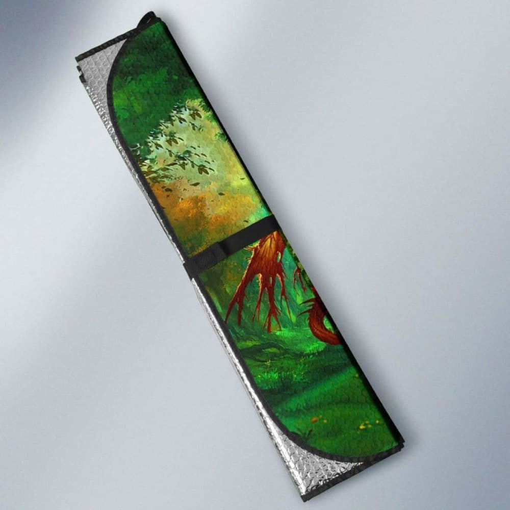 Celtic Mythology - Celtic Dragon With Green Man And Deer Auto Sun Shades