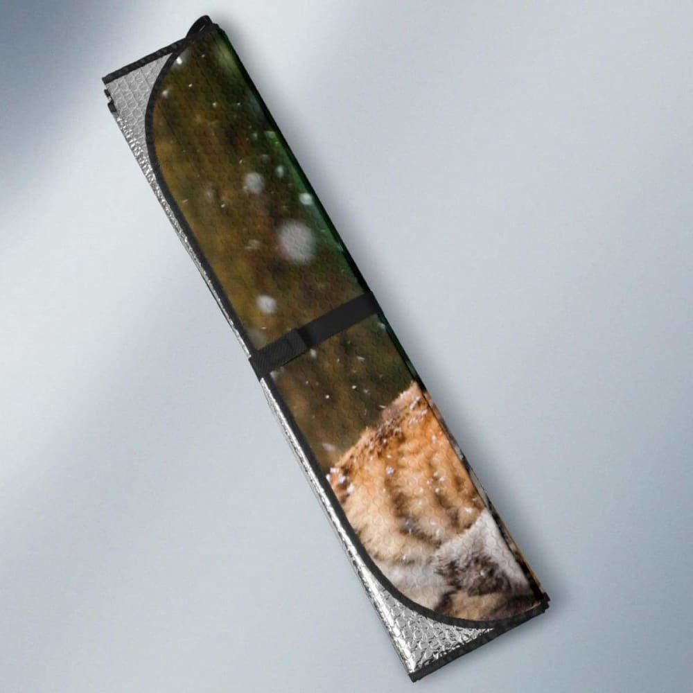 Siberian Tiger Elena Tigress Snowfall HdK Car Sun Shade