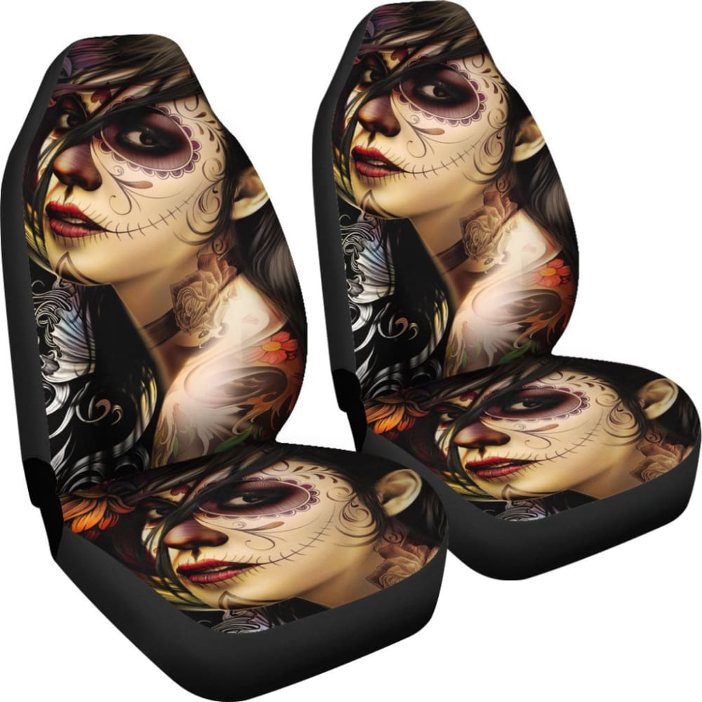 Pcs Sugar Skull Girl Car Seat Covers