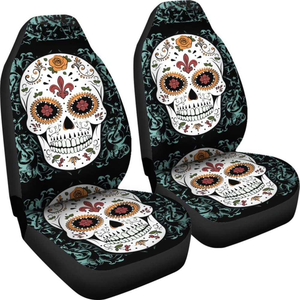 Vintage Sugar Skull Car Seat Covers