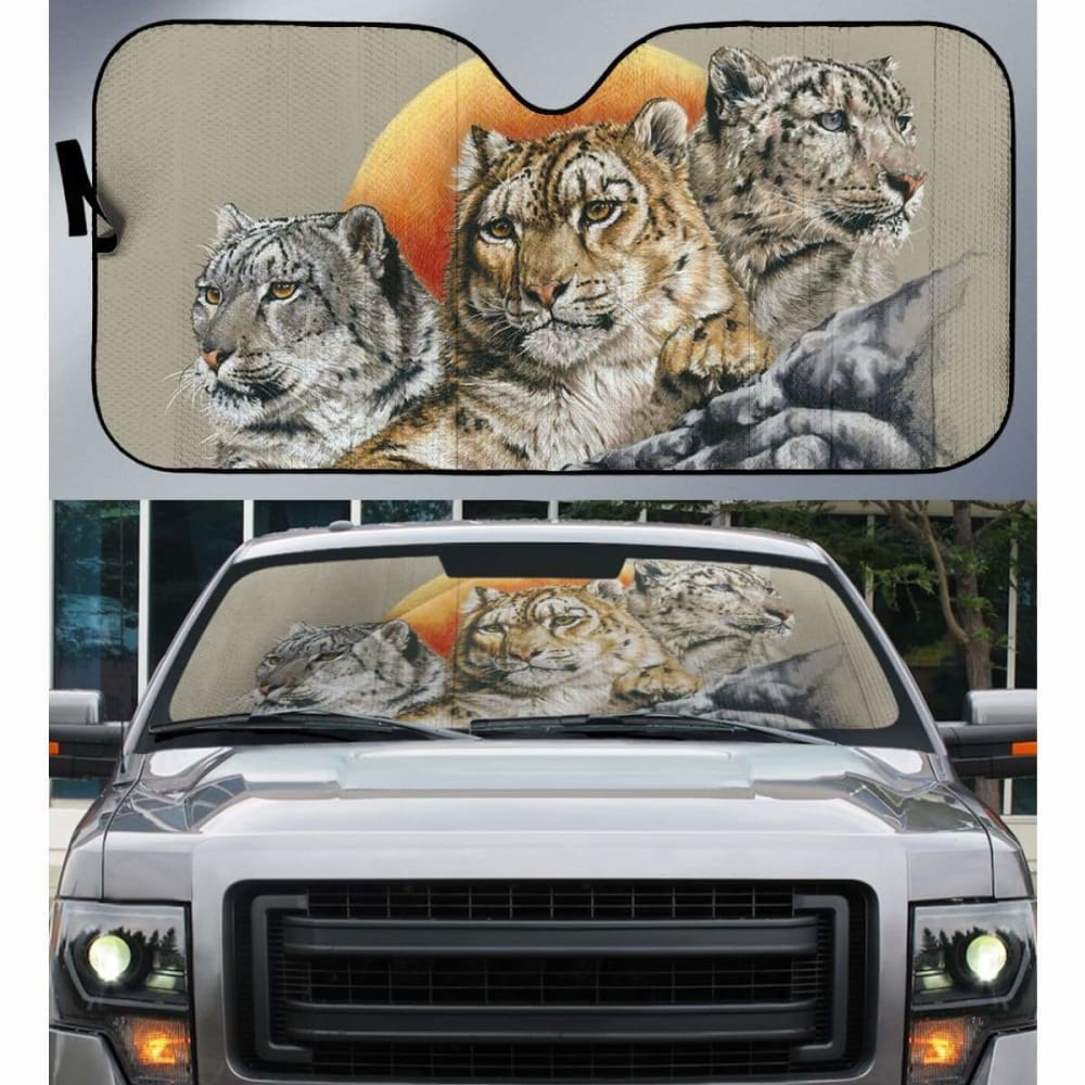 Car Sun Shade Big Cat Family