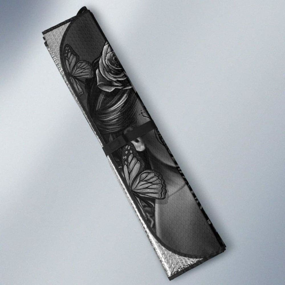 Calavera Girl - Black and White - Auto Sun Shade
