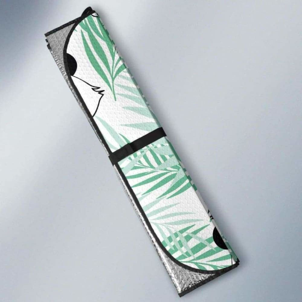 Panda Pattern Tropical Leaves Background Car Auto Sun Shades