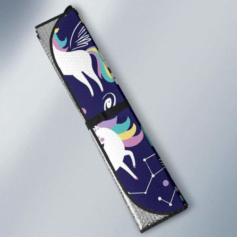 Hand Drawn Cute Unicorn Star Planet Car Auto Sun Shades