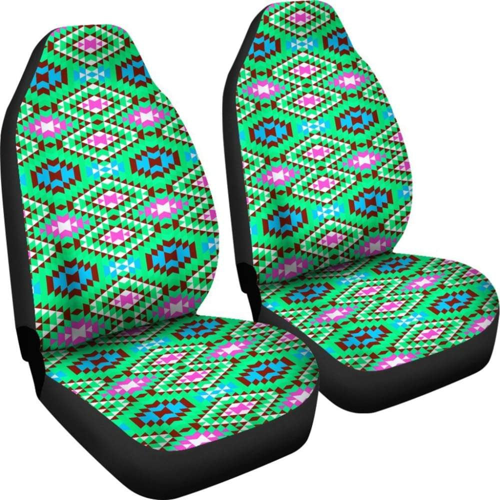 Colorful Pastel Teal And Pink Aztec Design Car Seat Covers