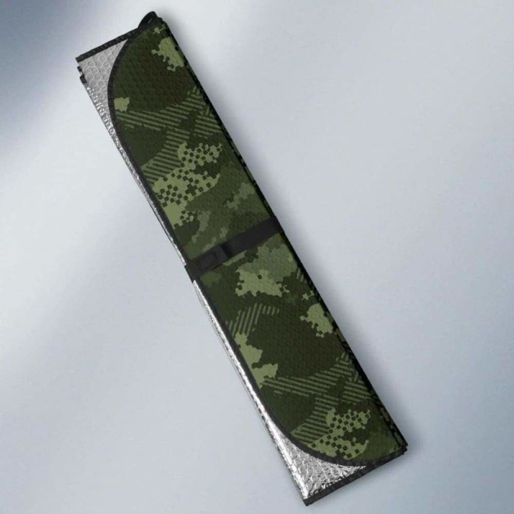 Digital Green Camo Camouflage Pattern Car Auto Sun Shades