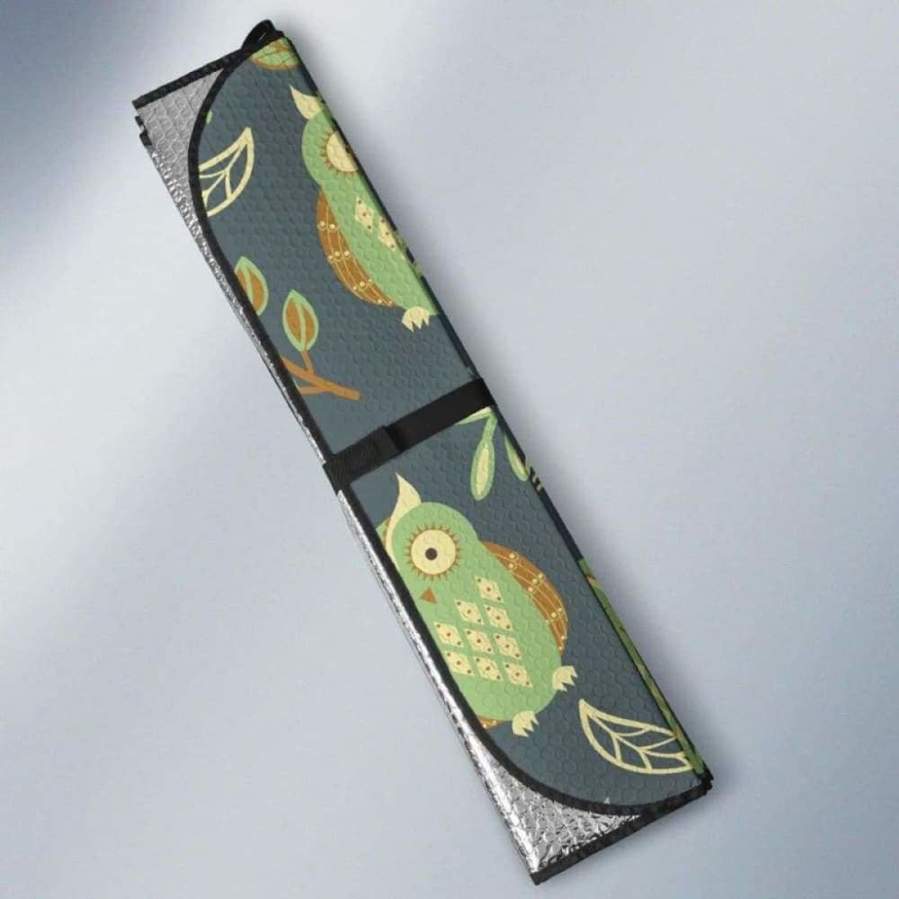 Cute Owls Leaves Pattern Car Auto Sun Shades