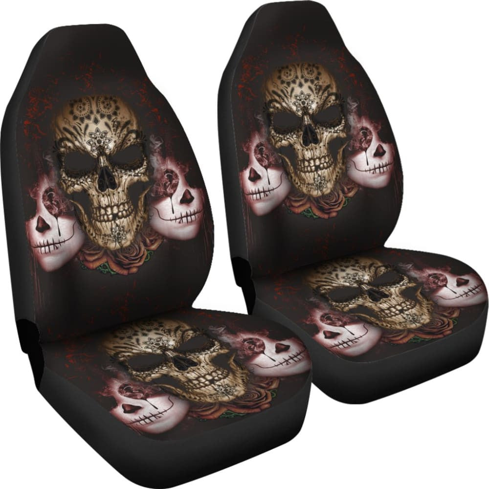 Dark Sugar Skull Car Seat Covers