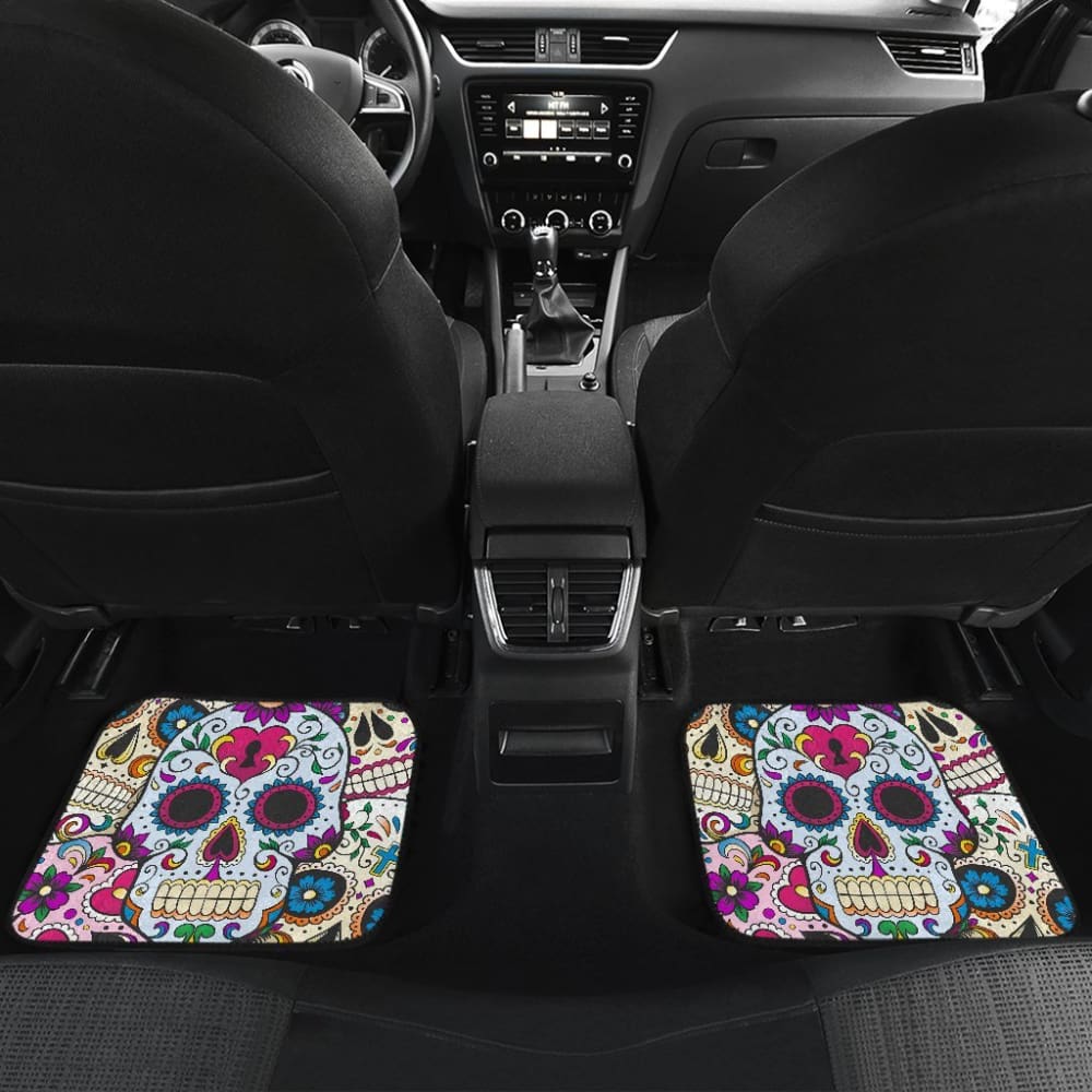 Set Of Sugar Skulls Car Mat
