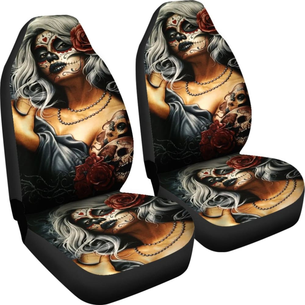 Pcs Sugar Skull Girl Car Seat Covers
