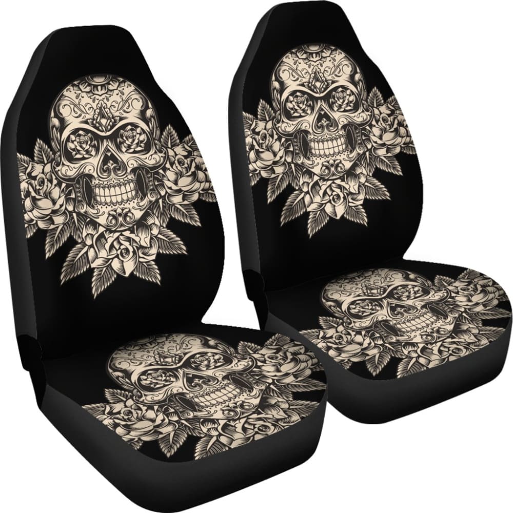 Set Seat Cover Sugar Skulls
