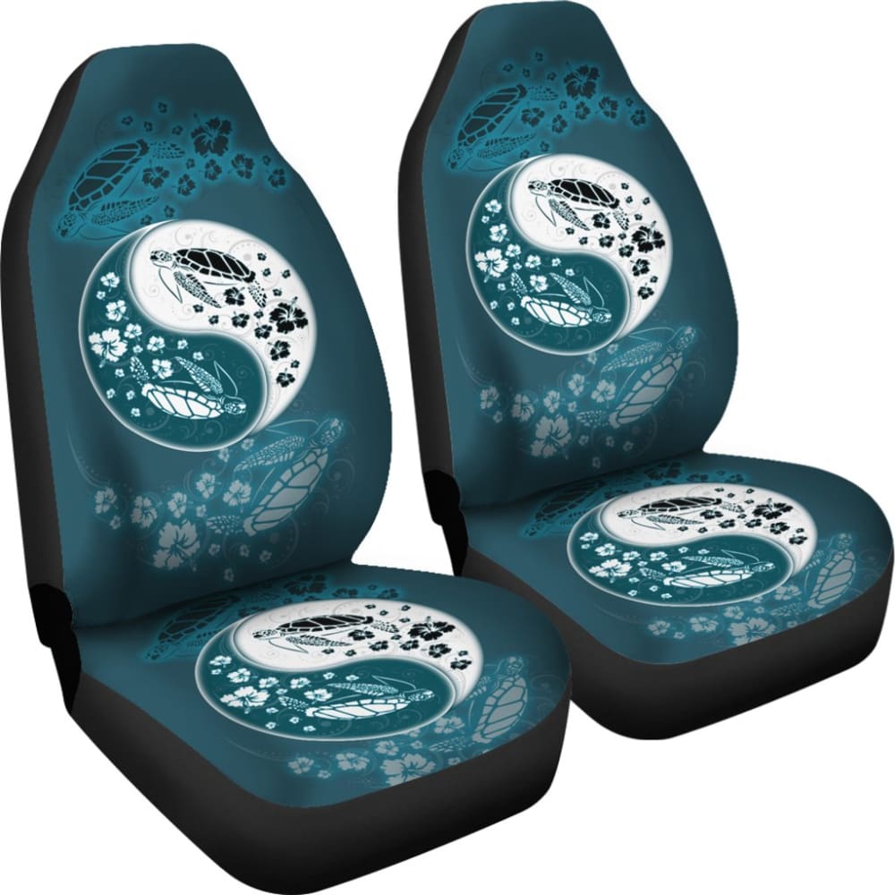 Blue Yin Yang Sea Turtles Car Seat Covers