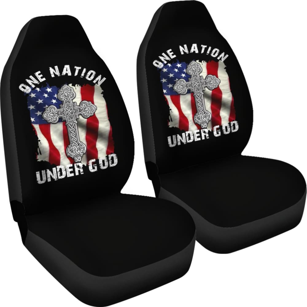 One Nation Under God American Flag Cross Car Seat Covers