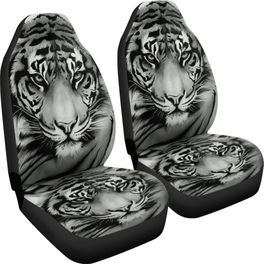 Tiger White Animal Car Seat Covers
