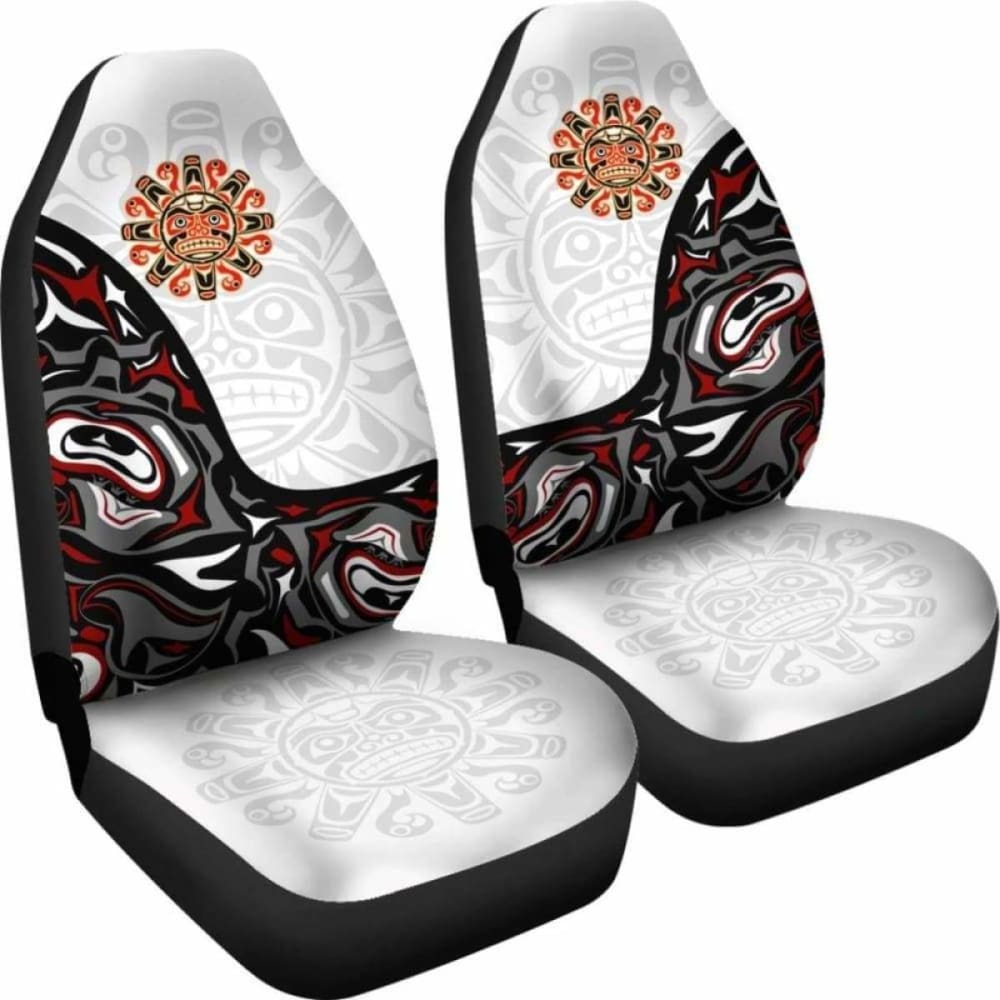 Car Seat Covers Haida Sun Tattoo - White Version