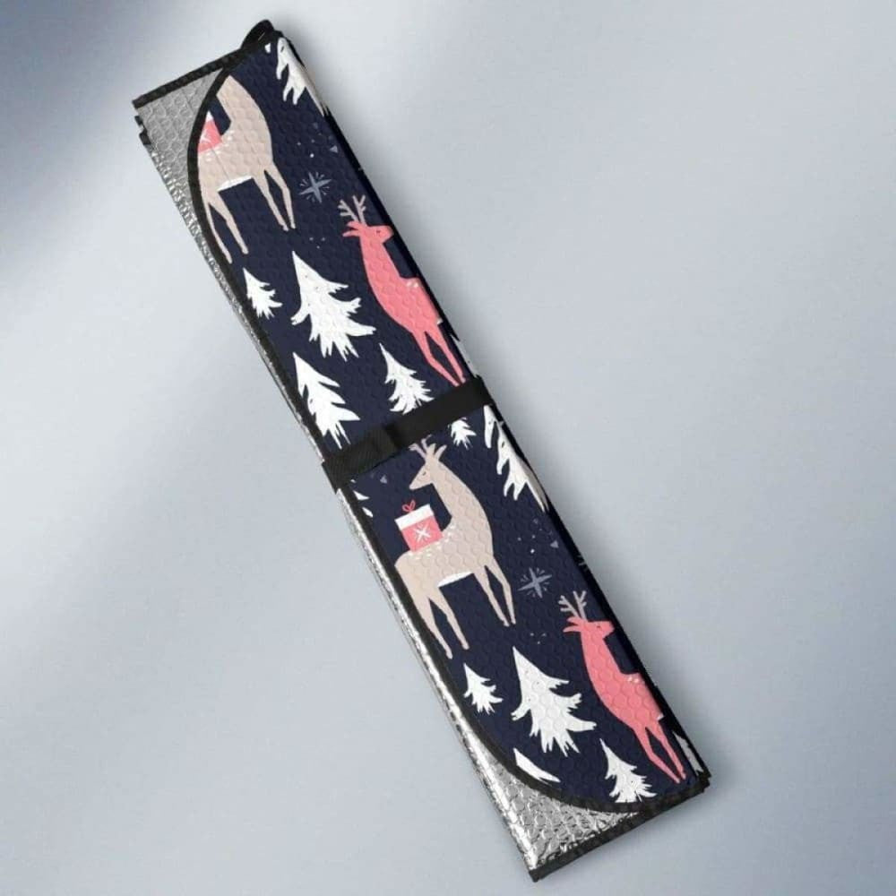 Deers Winter Christmas Pattern Car Auto Sun Shades