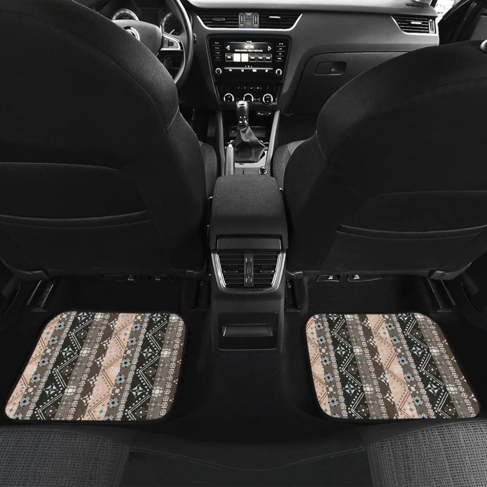 Brown Boho Ethnic Car Floor Mats