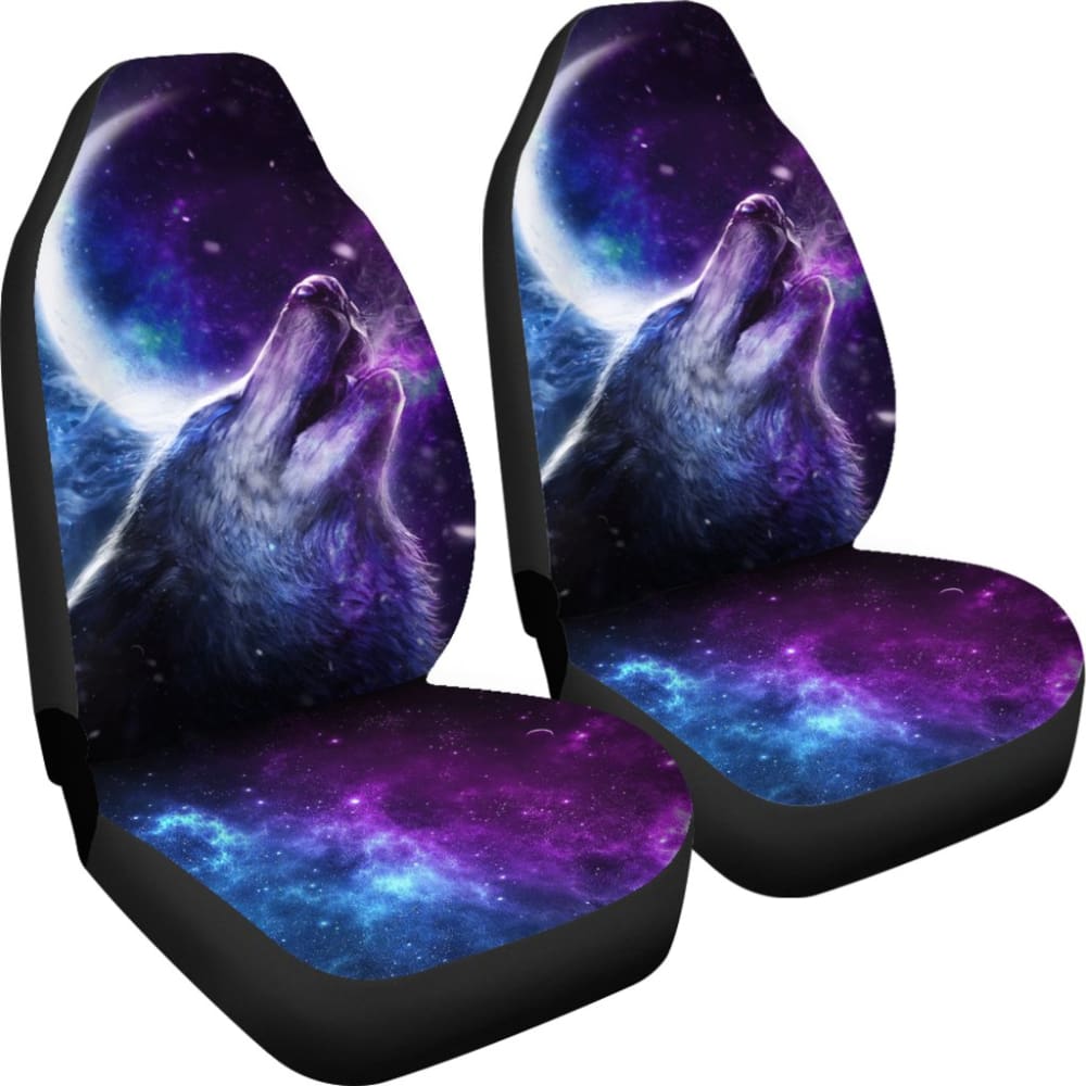 Amazing Galaxy Wolf And Moon Car Seat Covers