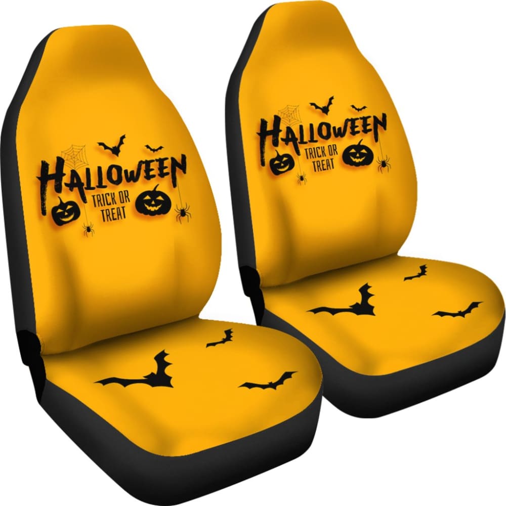 Black Orange Trick or Treat Halloween Car Seat Covers